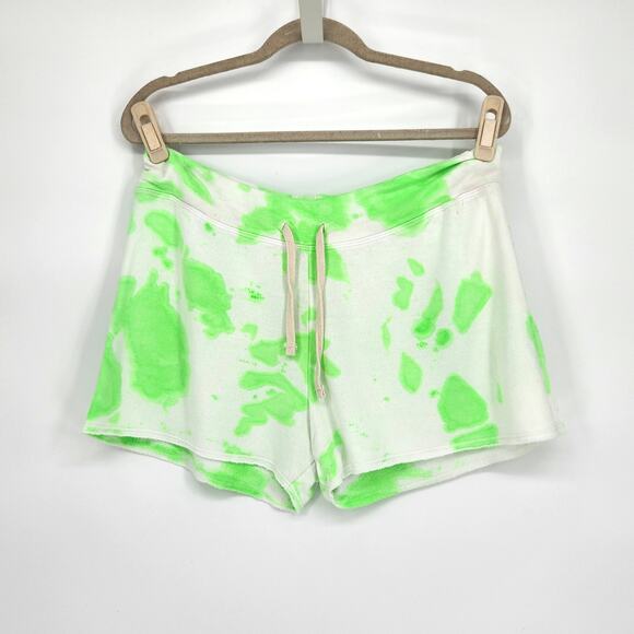Sundry Women Neon Green Tie Dye Rayon French Terry Cutoff Shorts Size 2 (Medium) - Picture 1 of 6